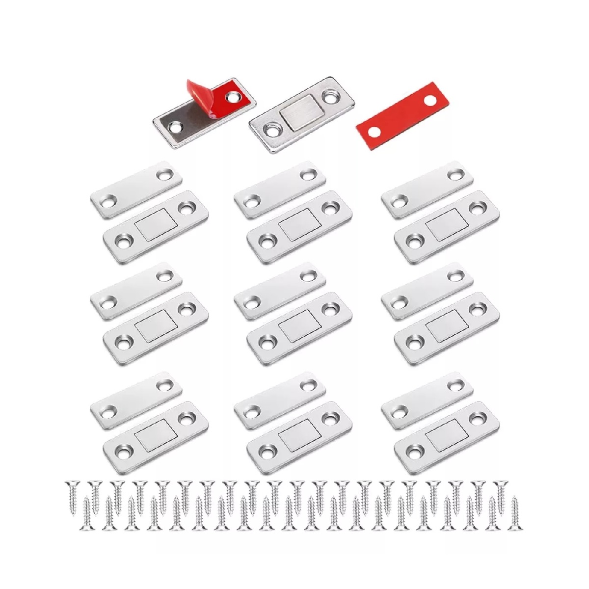 30 Cierres Magnéticos Ultra Delgados Para Puertas Y Armarios - Cierre Suave Automático, Plata, Acero