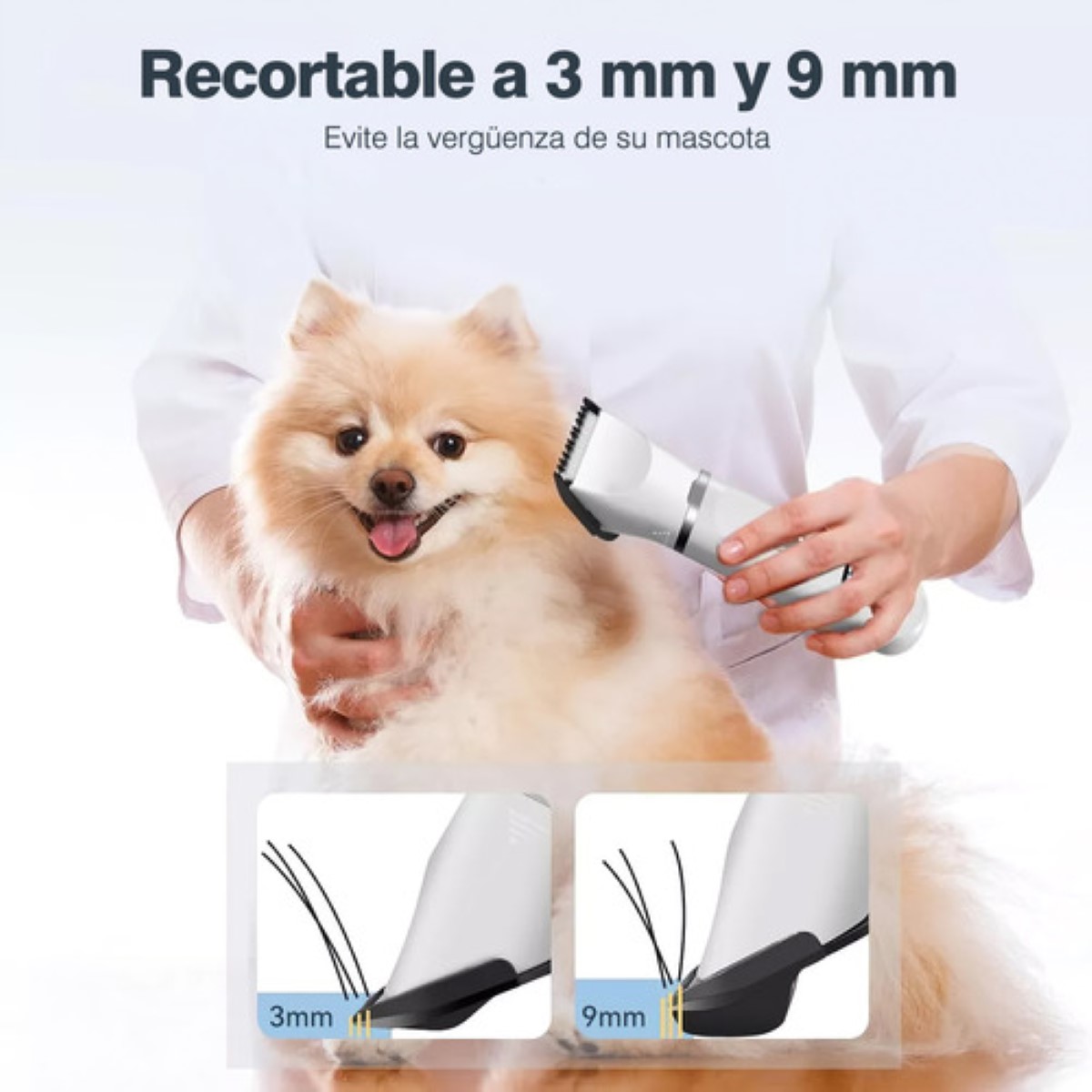Afeitadora Mascotas Perros Cortadora Clipper 4en1 Rasuradora blanco