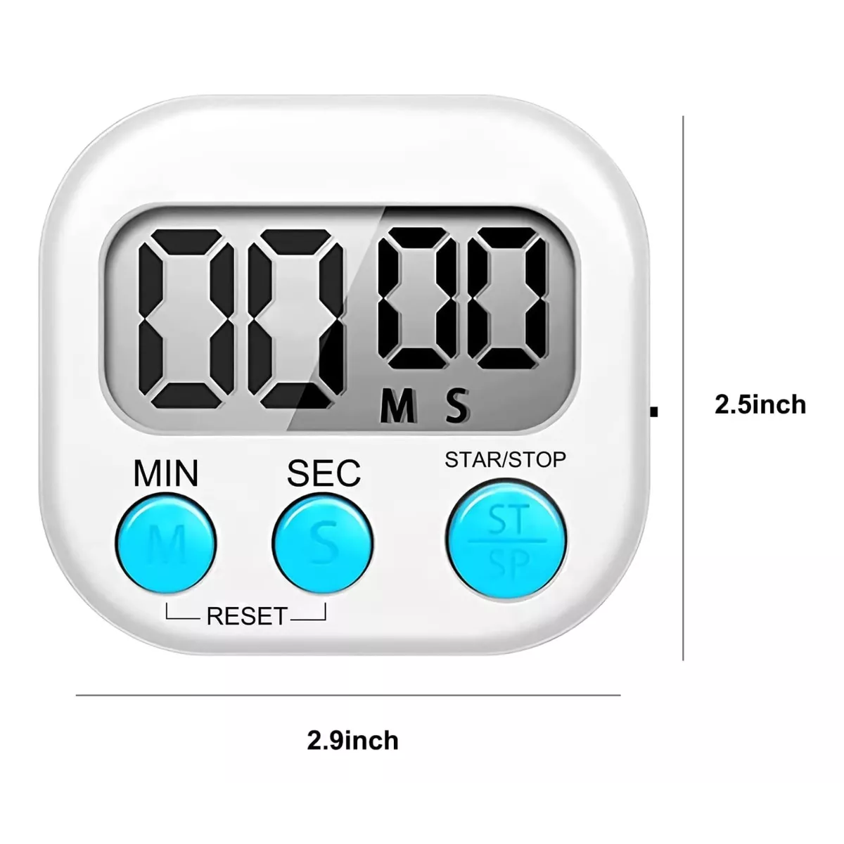 Temporizador Digital Con Soporte Magnético Para Cocina 2 Pcs