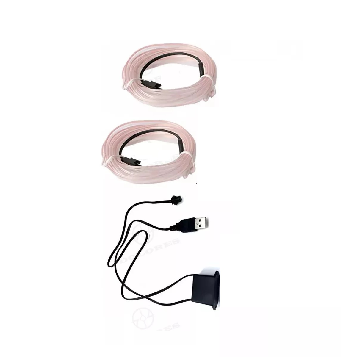 2pcs Wire Hilo 4m Luminoso Luz Neon Cable Tron Tira Led Auto Azul