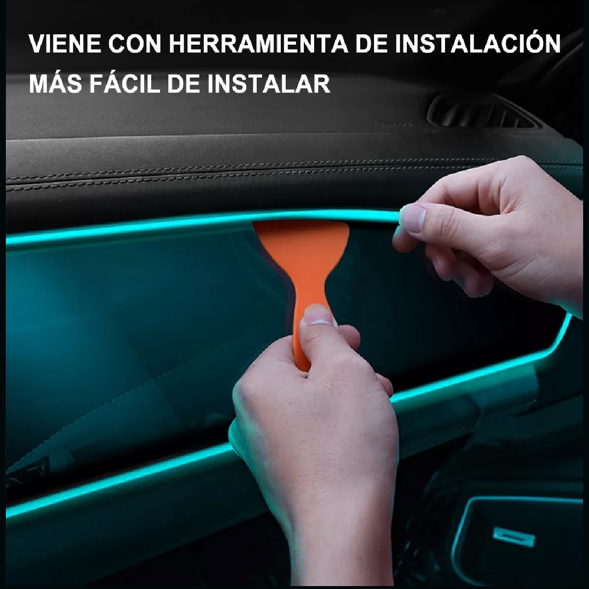 2pcs Wire Hilo 4m Luminoso Luz Neon Cable Tron Tira Led Auto Azul