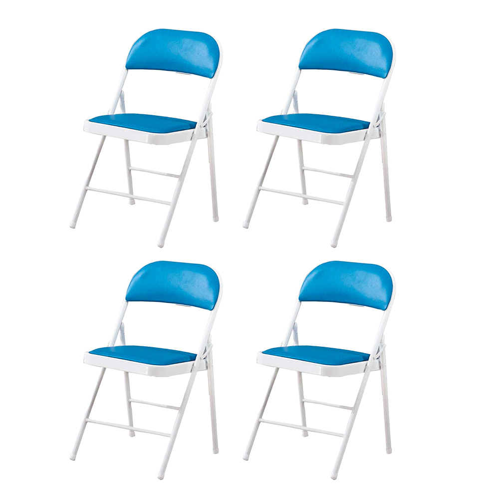 Ilios Innova | Paquete de sillas plegables acolchonadas impermeables para exteriores con estructura metálica resistente y base antideslizante color azul claro