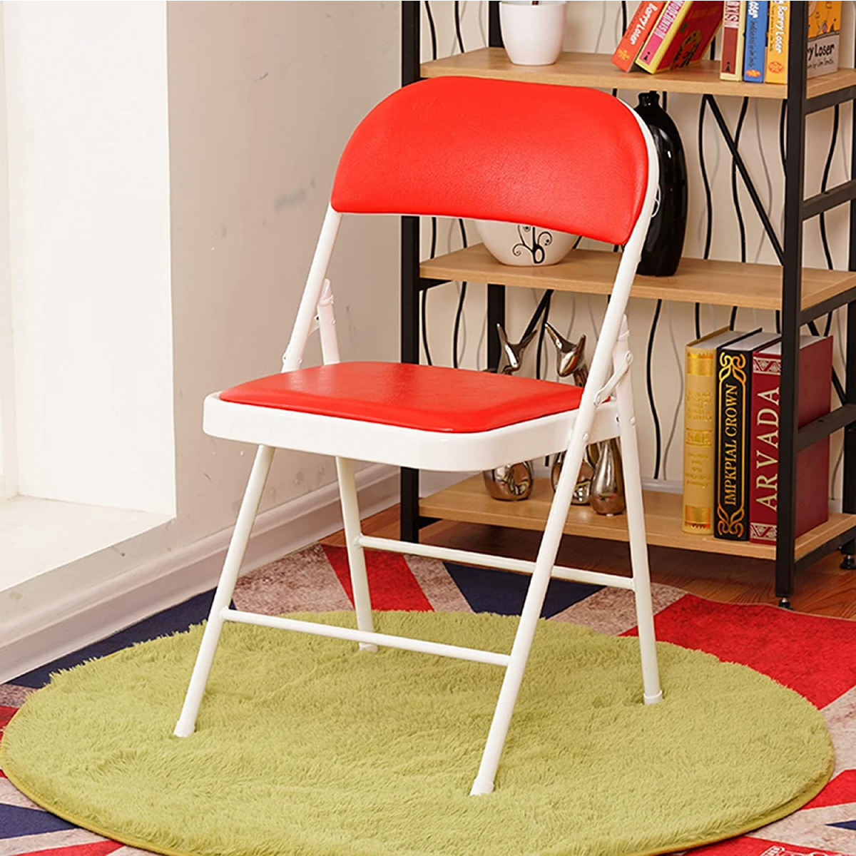 Ilios Innova | Paquete de sillas plegables acolchonadas impermeables para exteriores con estructura metálica resistente y base antideslizante color rojo