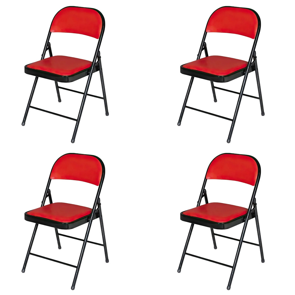 Ilios Innova | Paquete de sillas plegables acolchonadas impermeables para exteriores con estructura metálica resistente y base antideslizante color rojo