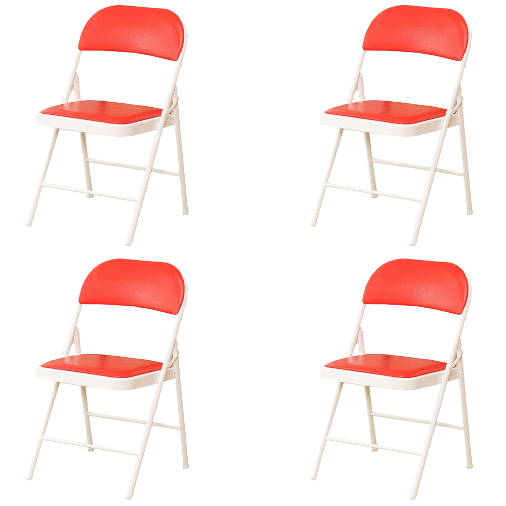Ilios Innova | Paquete de sillas plegables acolchonadas impermeables para exteriores con estructura metálica resistente y base antideslizante color rojo