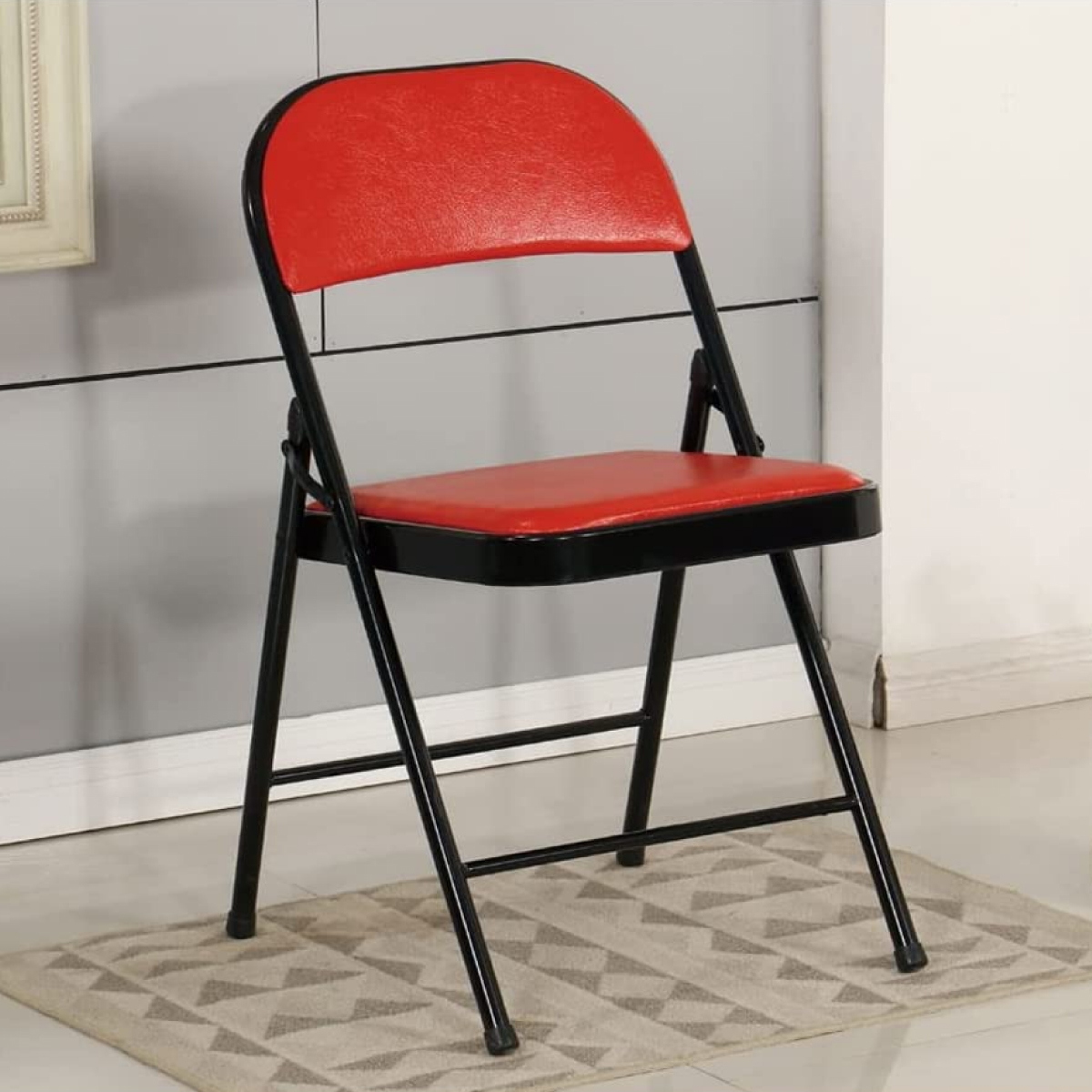 Ilios Innova | Paquete de sillas plegables acolchonadas impermeables para exteriores con estructura metálica resistente y base antideslizante color rojo