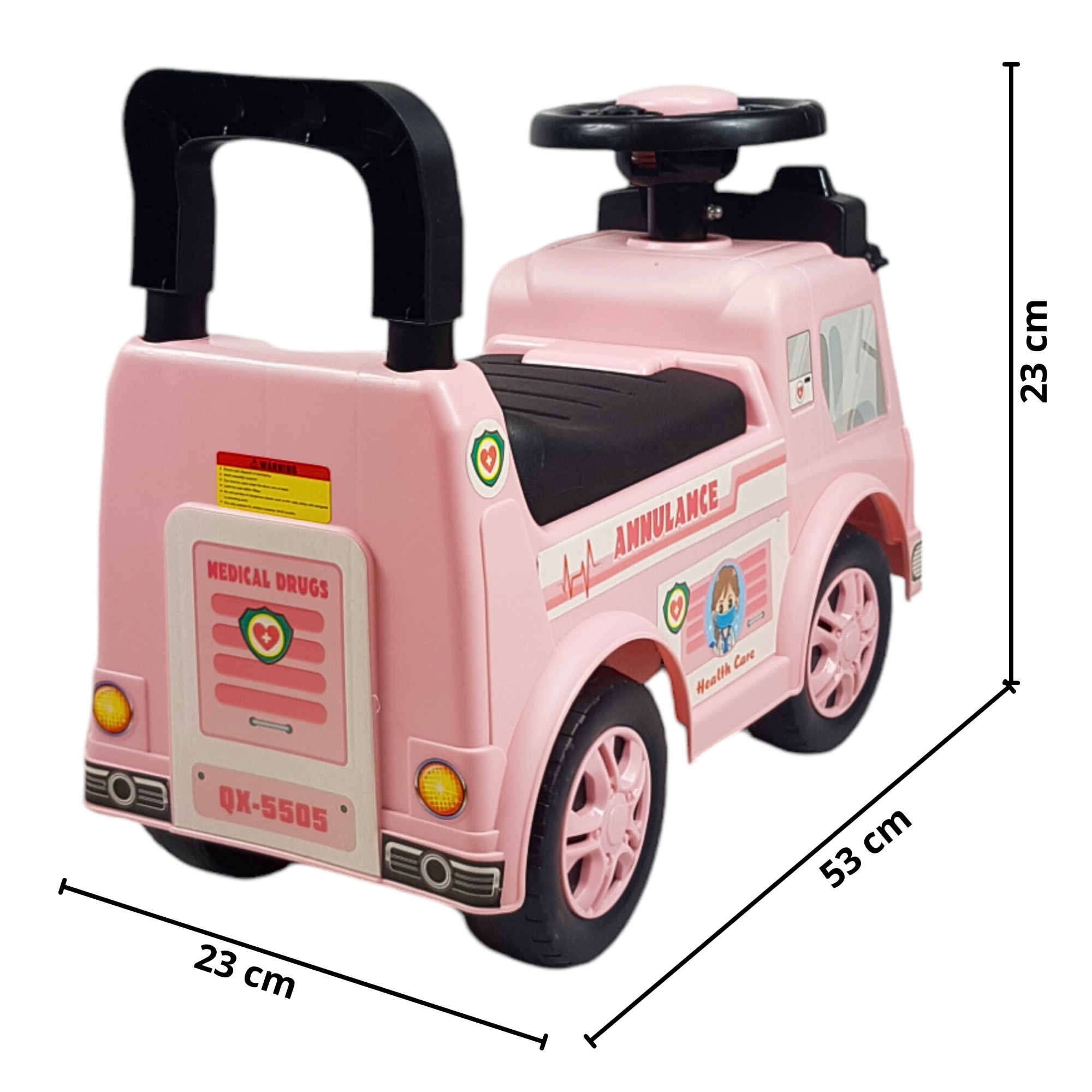 Montable para Niños Carrito Oficios Correpasillos de 53 cm - Rosa