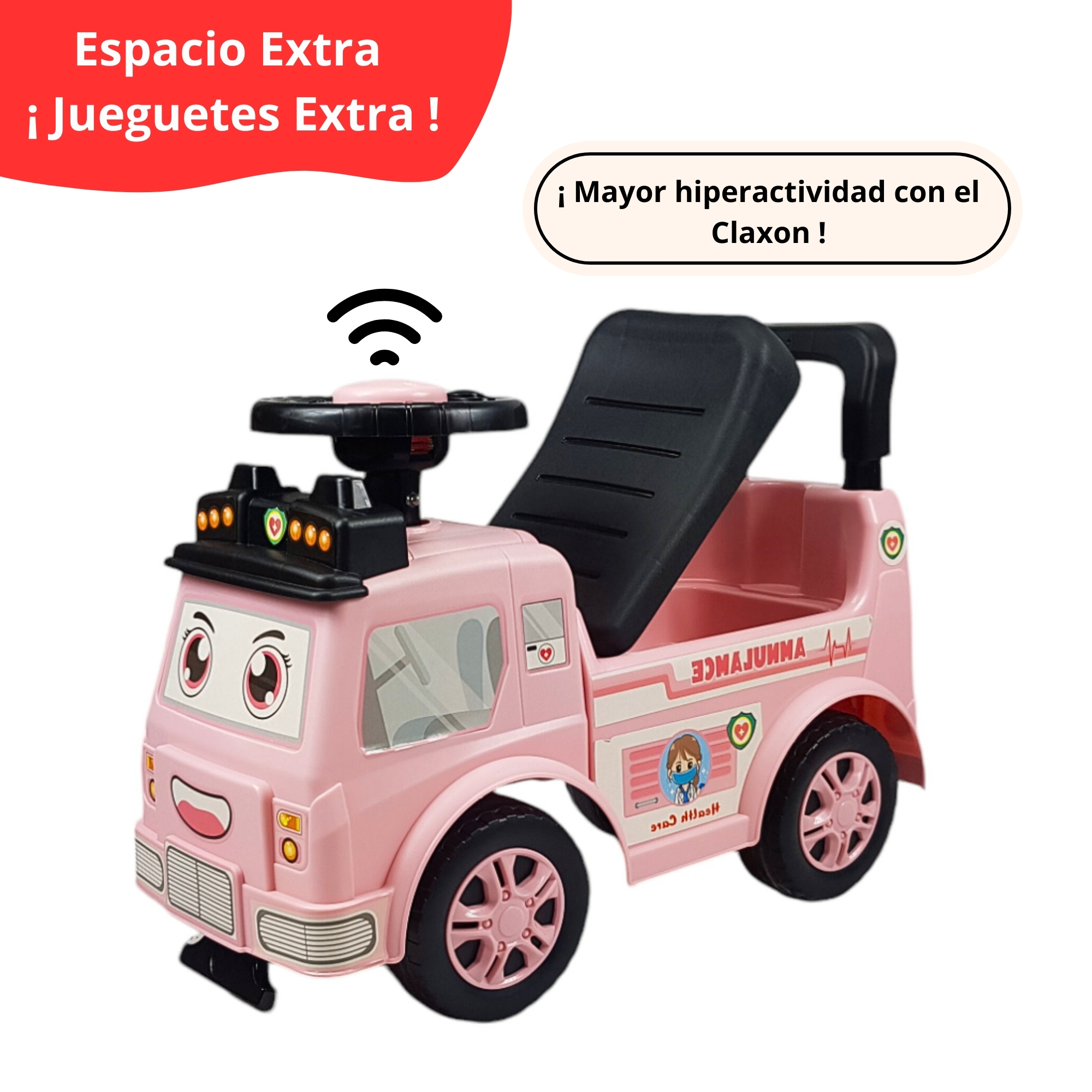 Montable para Niños Carrito Oficios Correpasillos de 53 cm - Rosa