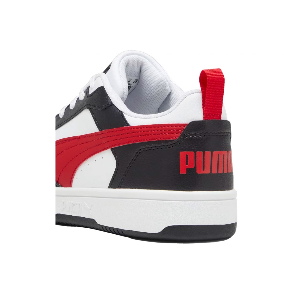 Tenis Puma Rebound V6 Low Negro-Rojo de Homnre 392328 04