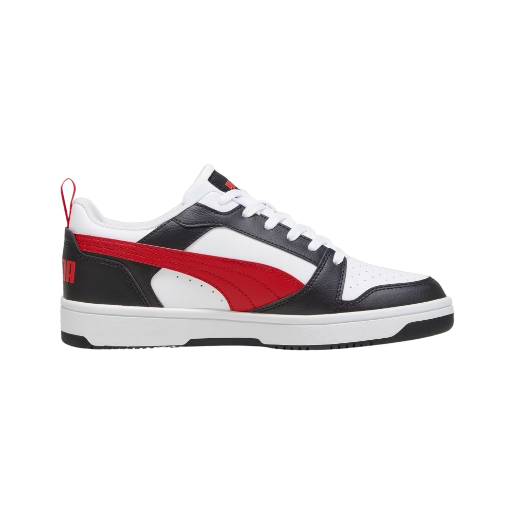 Tenis Puma Rebound V6 Low Negro-Rojo de Homnre 392328 04