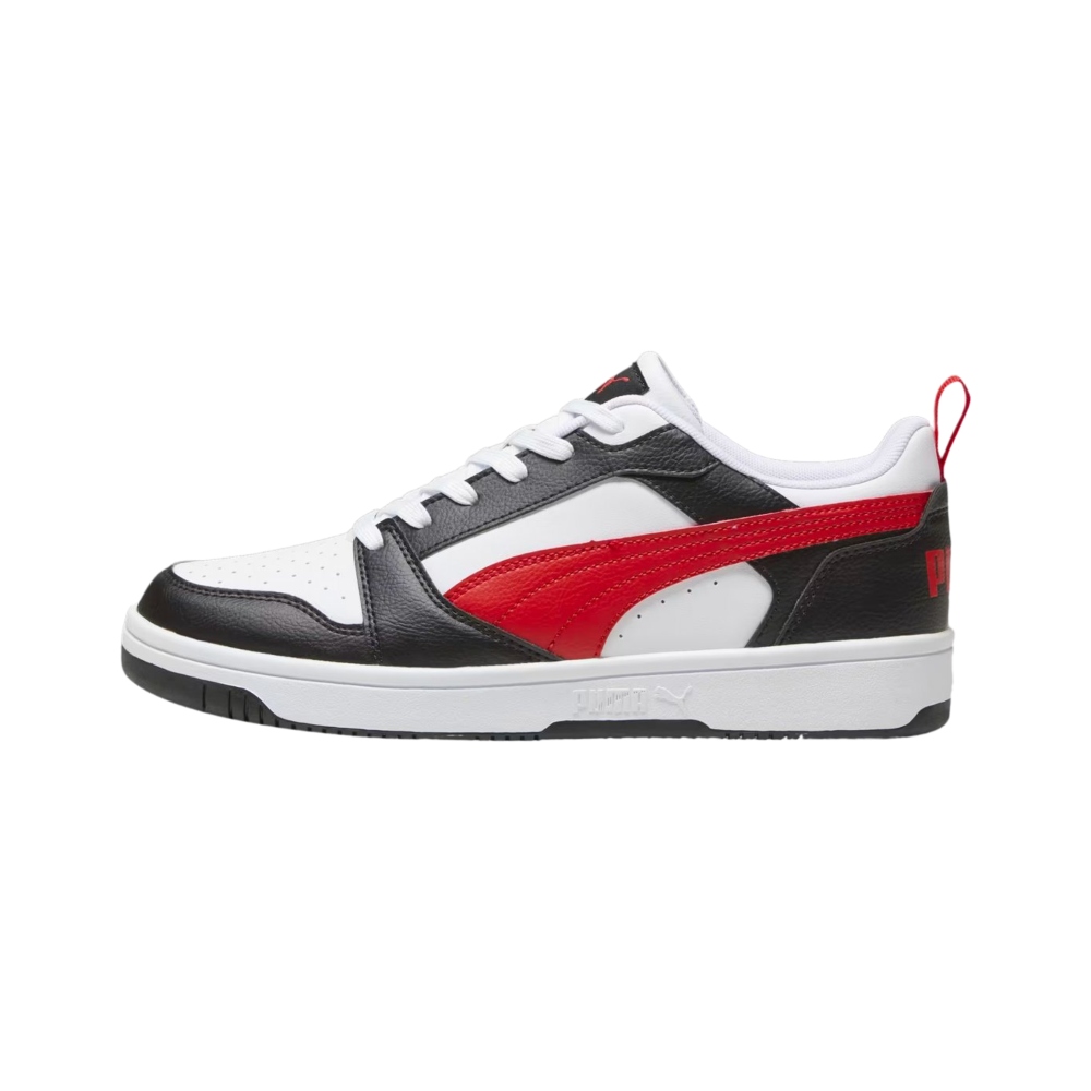 Tenis Puma Rebound V6 Low Negro-Rojo de Homnre 392328 04