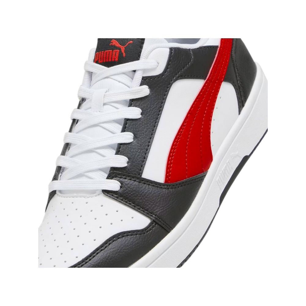 Tenis Puma Rebound V6 Low Negro-Rojo de Homnre 392328 04