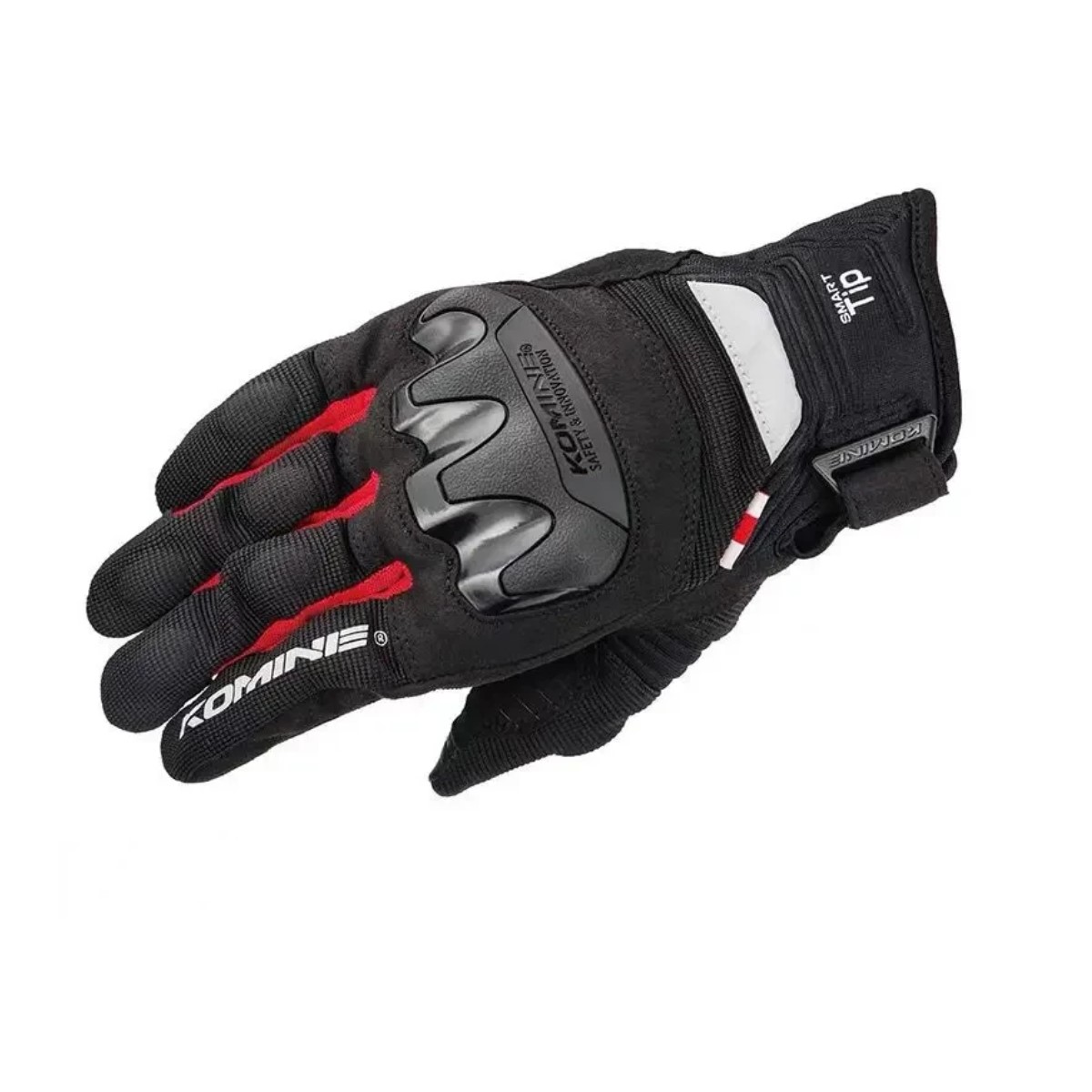 Guantes motocicleta rojo proteccion carreras transpirable resistente caídas pantalla táctil