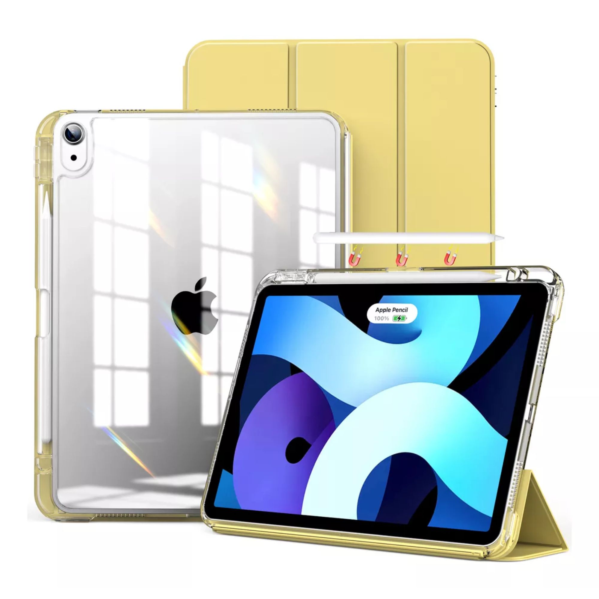 Funda Para iPad Pro 12.9 / Air 13 M2 Smart Cover Soporte Color Amarillo