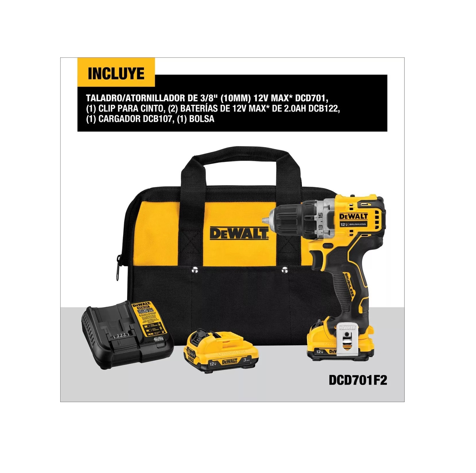 Kit de Taladro Atornillador Dewalt Inalámbrico Xtreme 12V Max 