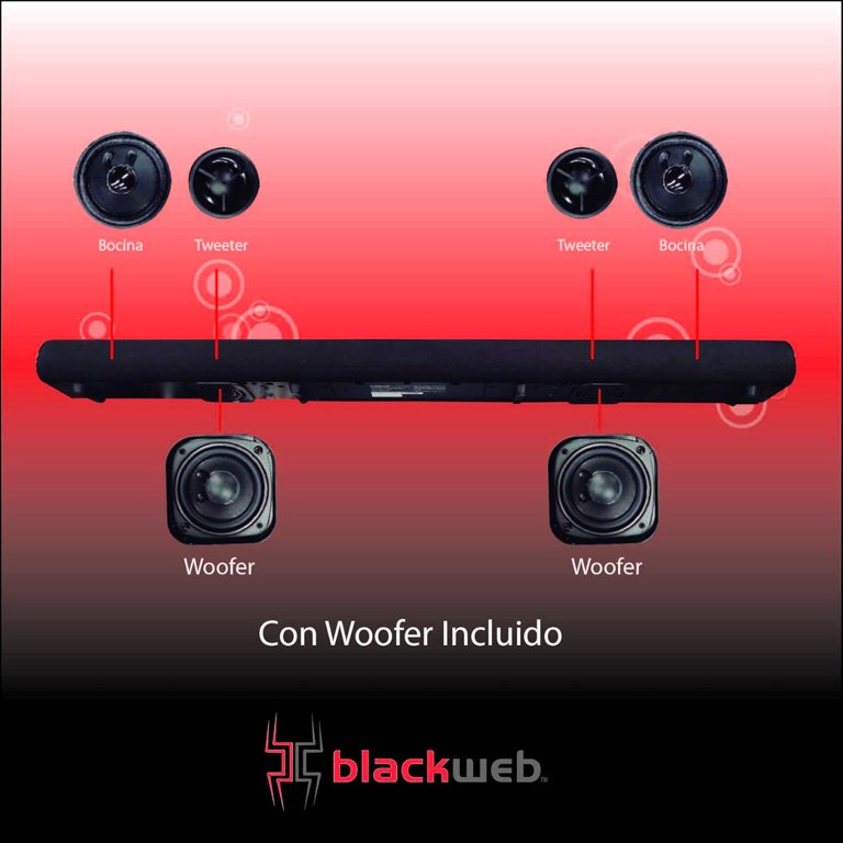 Barra de Sonido Blackweb Bluetooth 2.1 de Canal, 37 ″ BWA18SB001