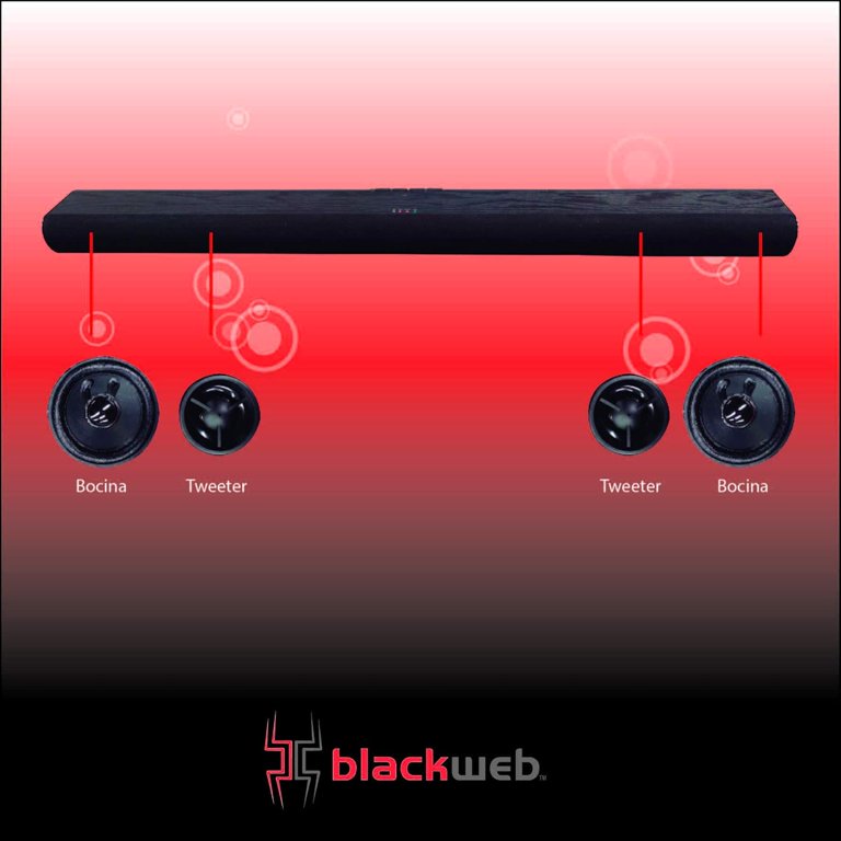 Barra de Sonido Blackweb Bluetooth 2.1 de Canal, 37 ″ BWA18SB001