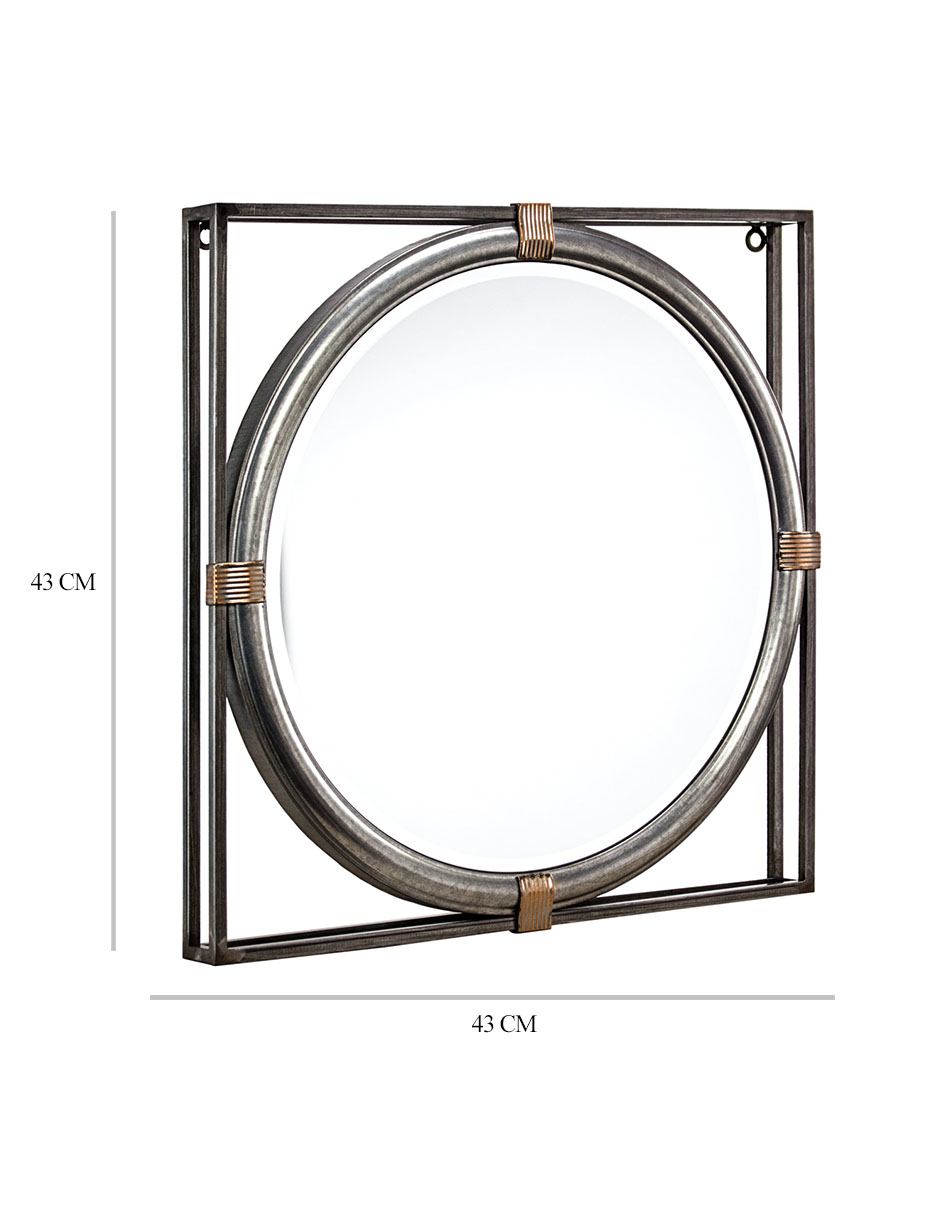 Espejo Decorativo De Pared Redondo - 43x43 cm - Fine Art Tj