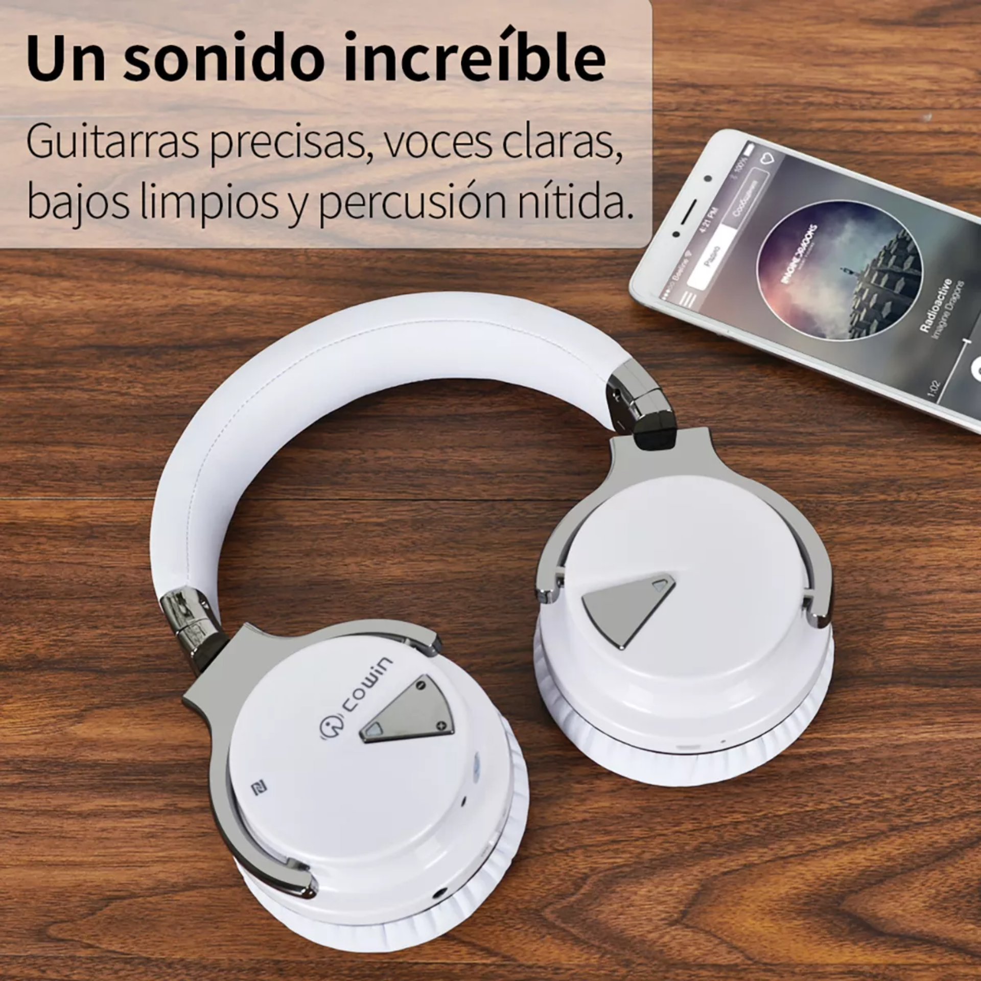 Auriculares Inalámbricos Bluetooth Cowin E7,  Llamada De Micrófono, 30 Horas De Reproducción Para Viajes/trabajo, Función Activa De Reducción De Ruido auriculares Tipo Oreja,Audifonos Cancelacion Ruido