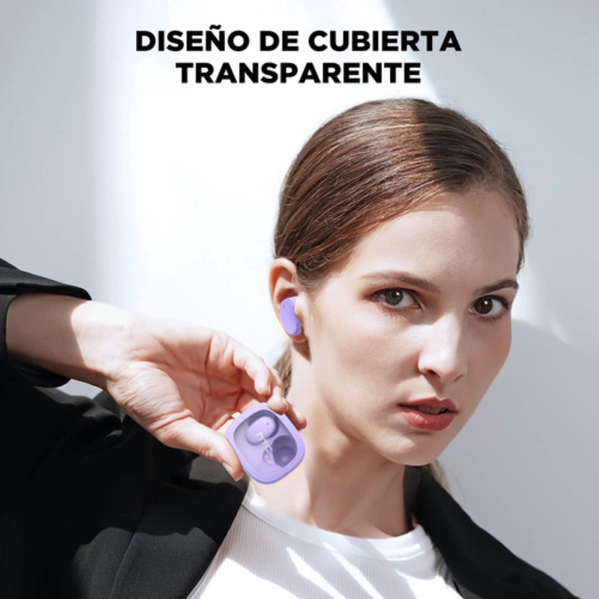 Auriculares gamer inalámbricos HTC True Wireless Earbuds 9+ BDA9 violeta con luz LED