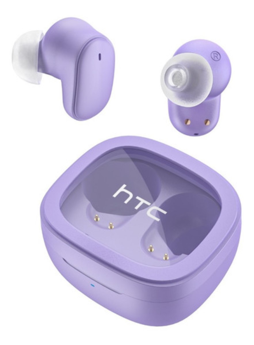 Auriculares gamer inalámbricos HTC True Wireless Earbuds 9+ BDA9 violeta con luz LED
