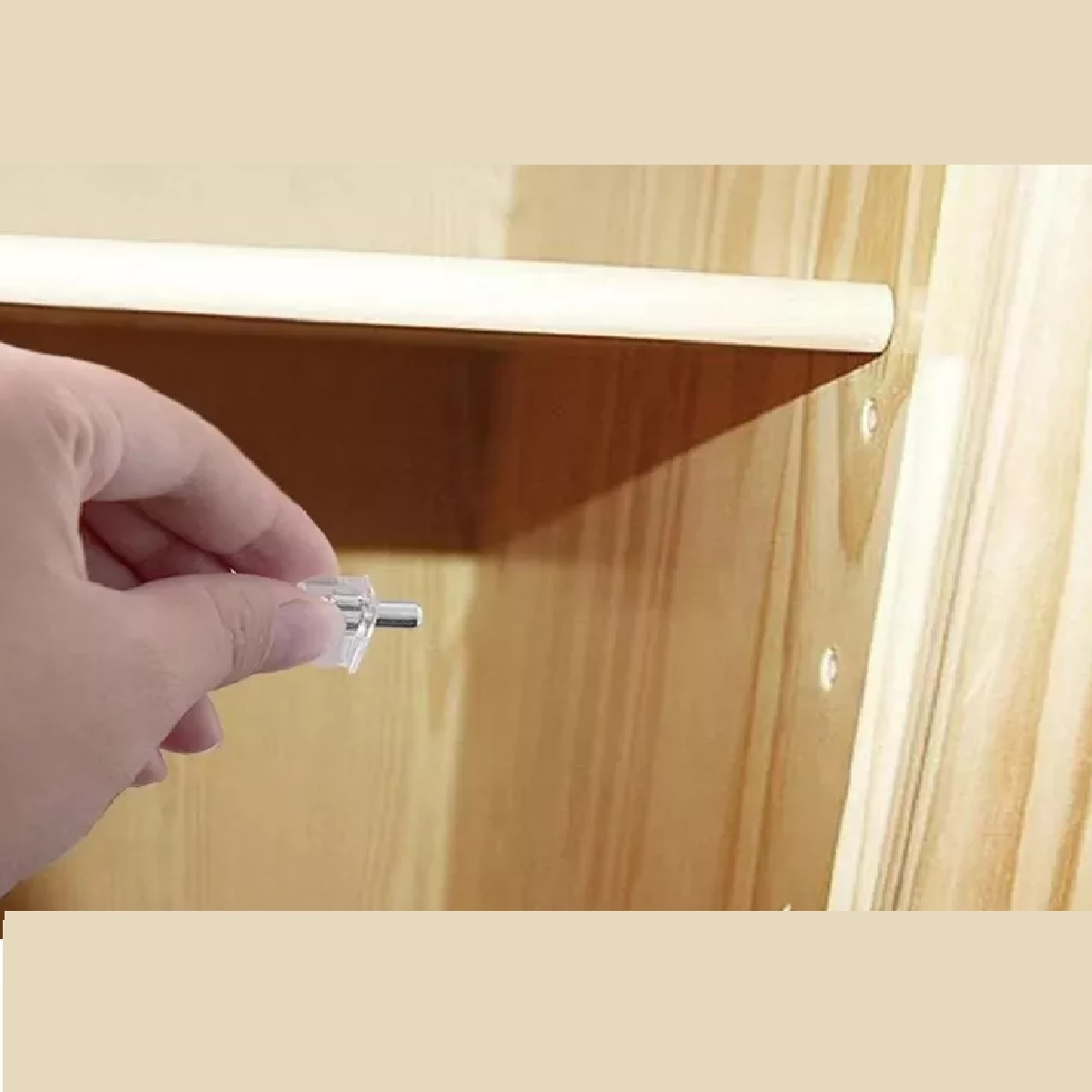 Soporte Sostén Para Entrepaño Transparente Con Perno 100 Pz