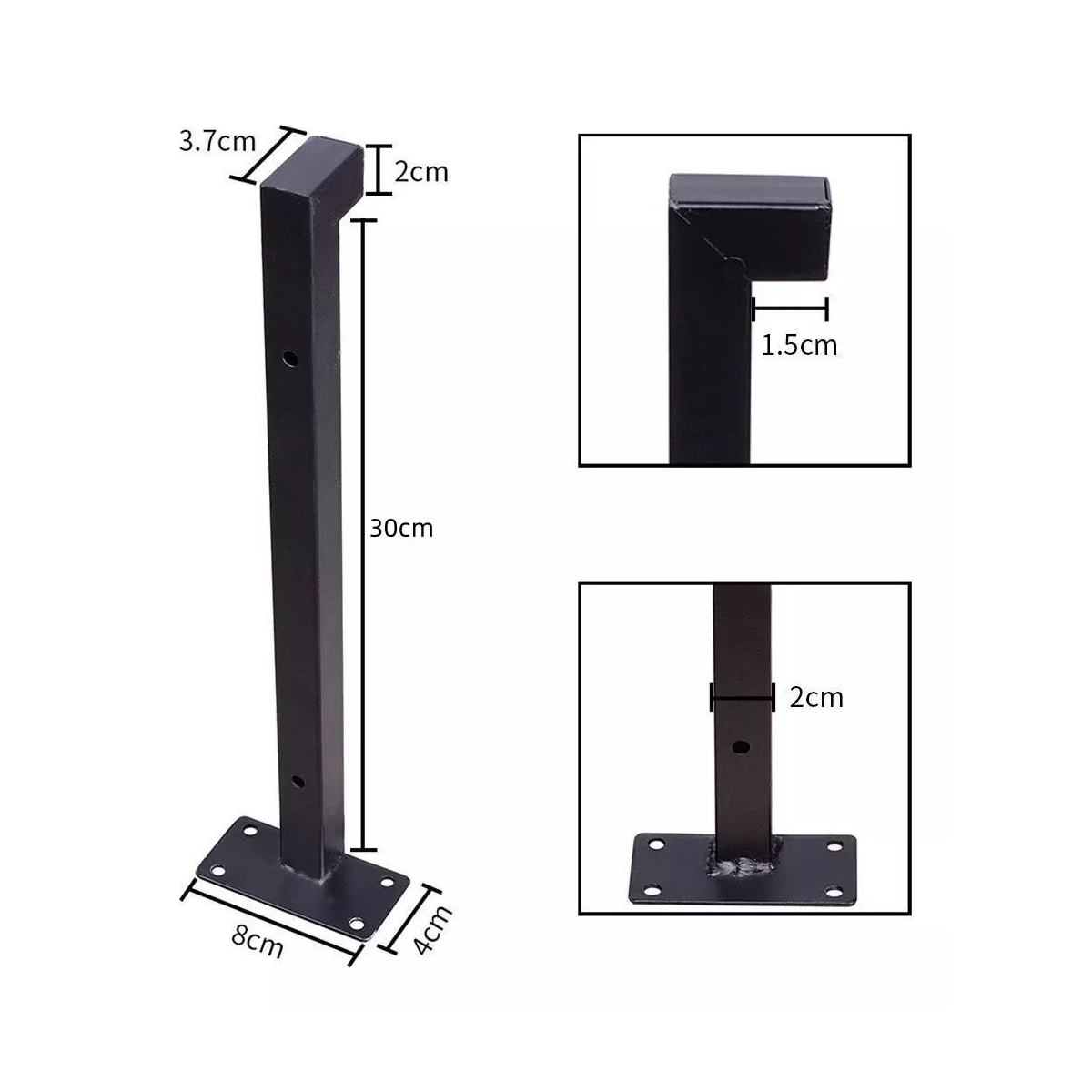 4pzs Acero Mensula Soporte Para Repisas Flotante 30cm