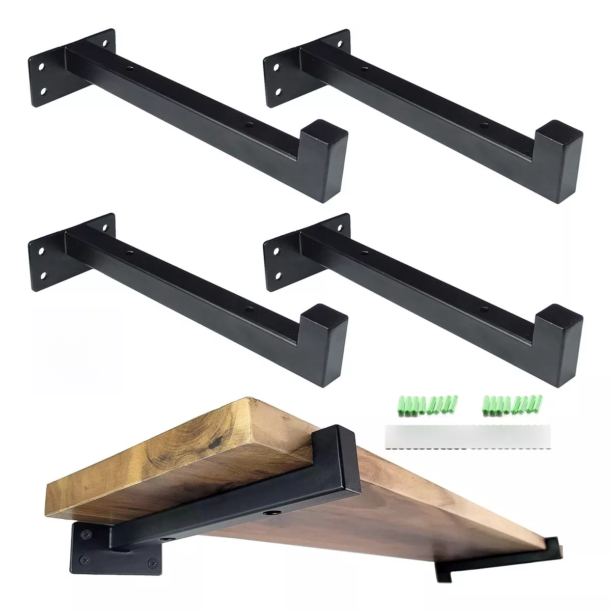 4pzs Acero Mensula Soporte Para Repisas Flotante 30cm
