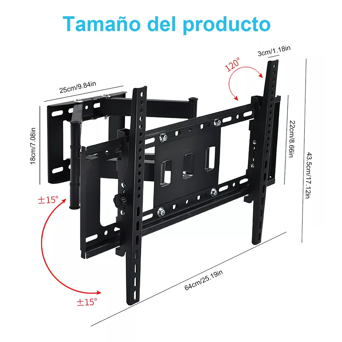 Soporte de pared para TV/Monitor de 50" a 80" negro