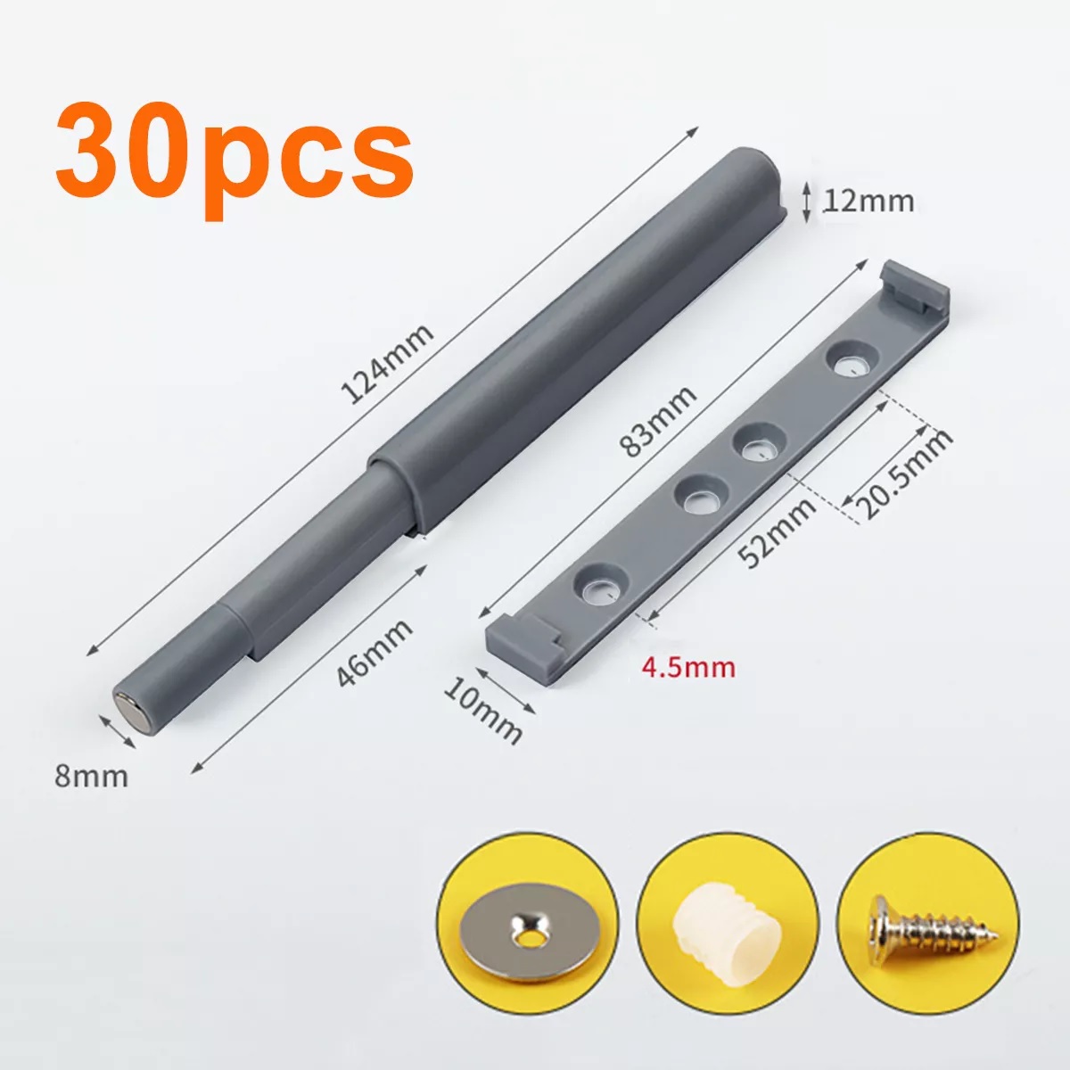Kit 30 Piezas Resbalon Forzador Push Open Magnético Para Puerta