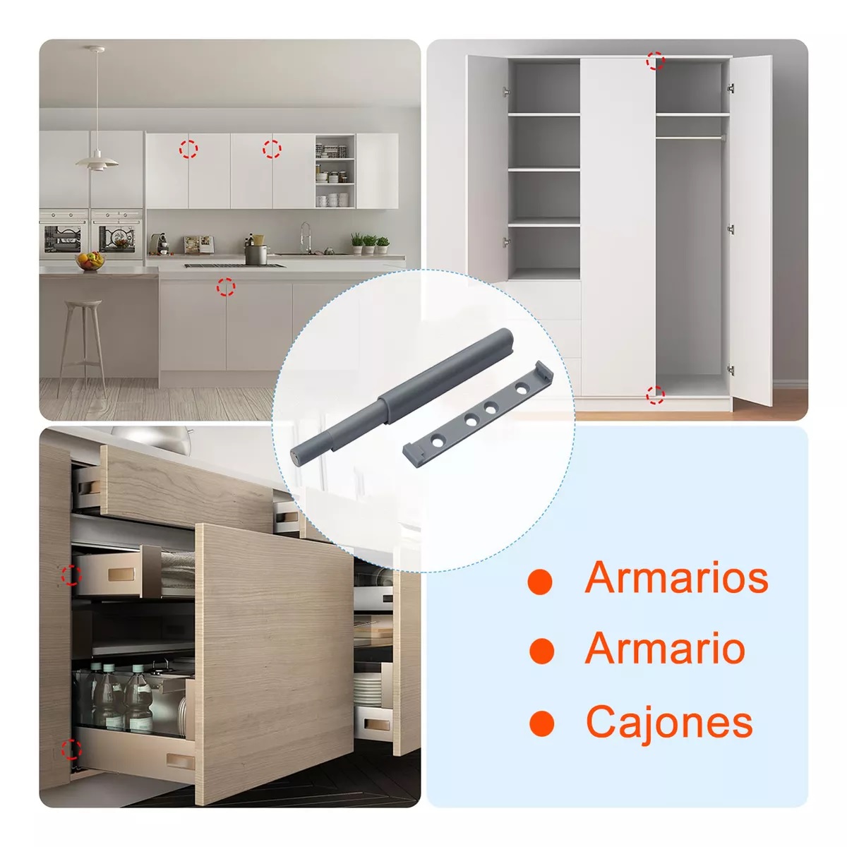 Kit 30 Piezas Resbalon Forzador Push Open Magnético Para Puerta