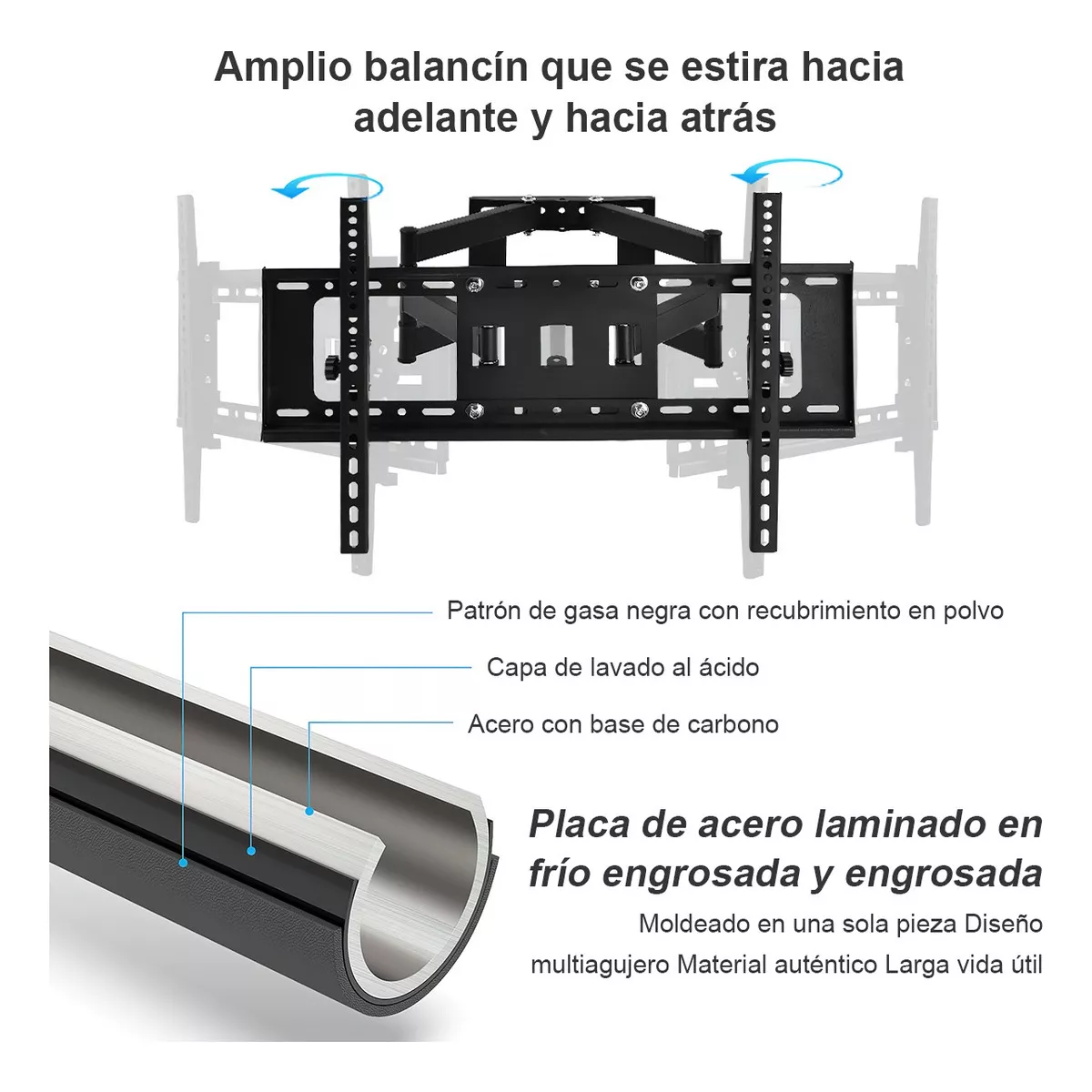 Soporte de pared para TV/Monitor de 50" a 80" negro