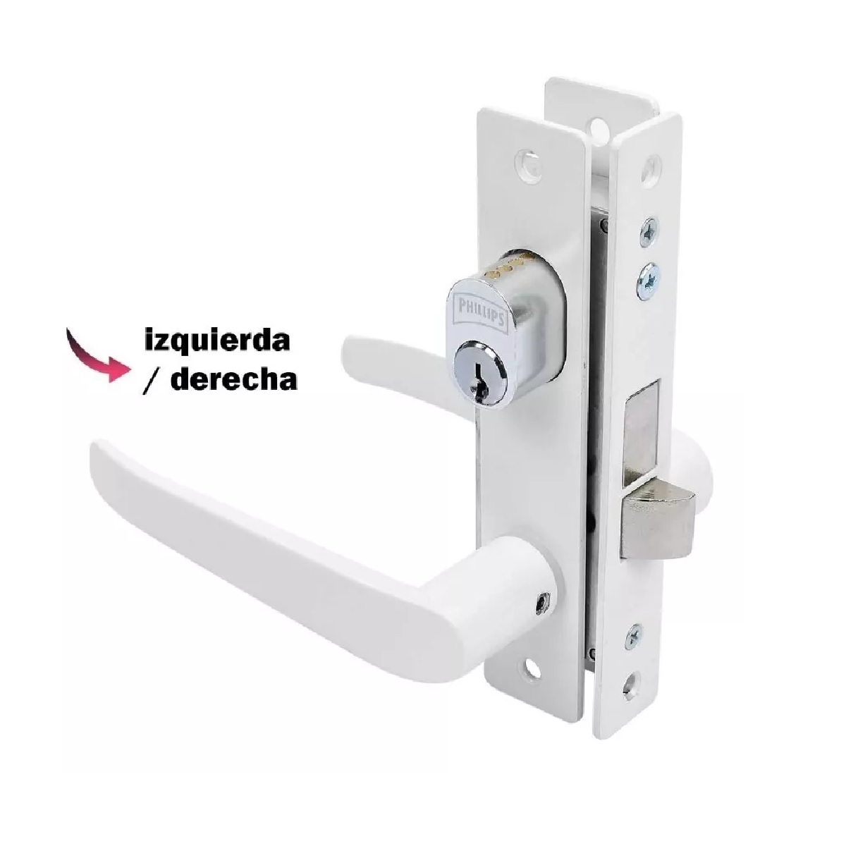 Cerradura Para Perfiles De Aluminio Der/izq Color Blanco