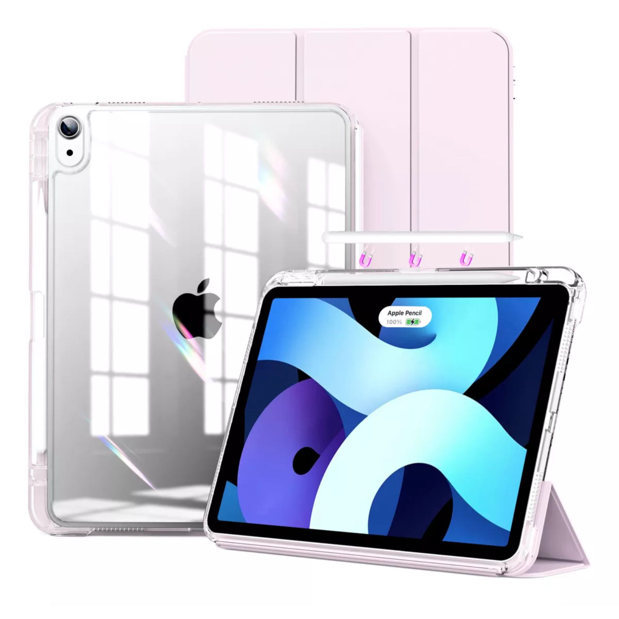 Funda Para iPad Pro 12.9 / Air 13 M2 Smart Cover Soporte Color Rosa