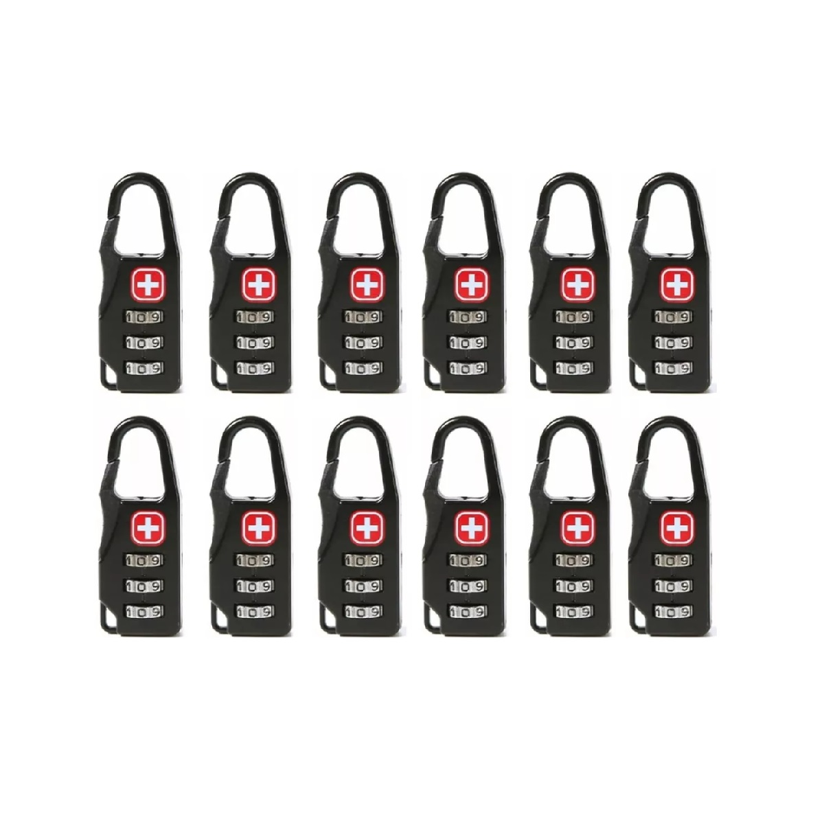 12pzs Candado Con Clave Swiss Para Maletas Mochilas Equipaje