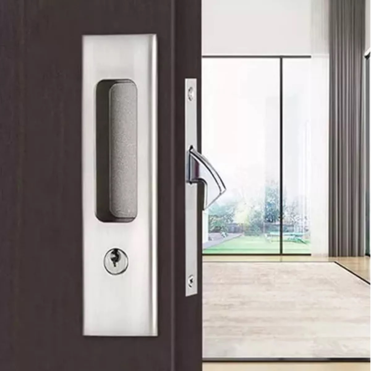 Juego De Manija De Cerradura De Puerta Corredera De Aleación