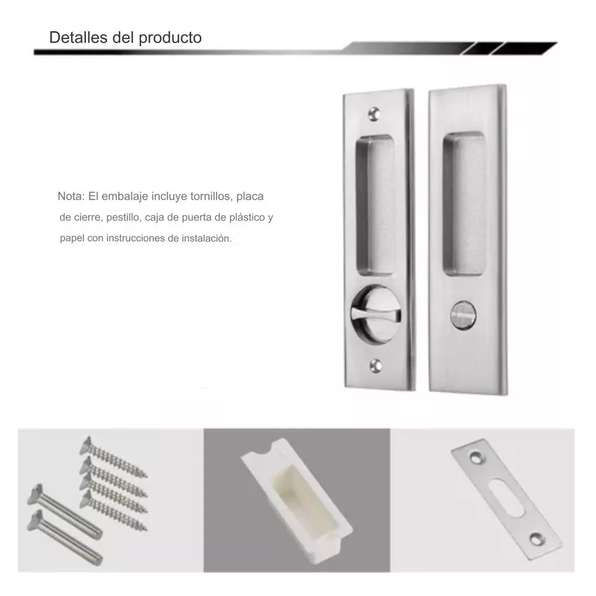 Juego De Manija De Cerradura De Puerta Corredera De Aleación