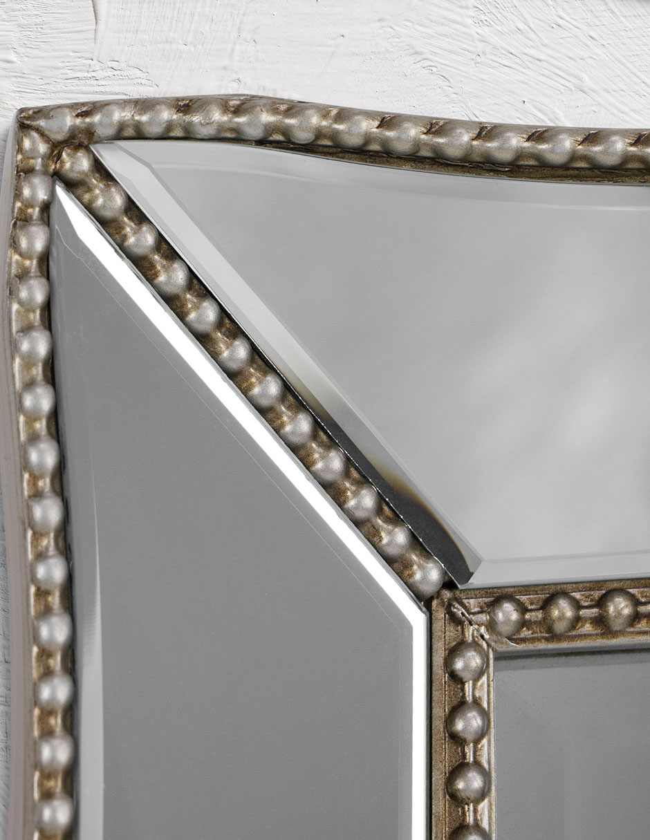 Espejo Decorativo Con Marco Festoneado De Cristal - 61x91 cm - Fine Art Tj