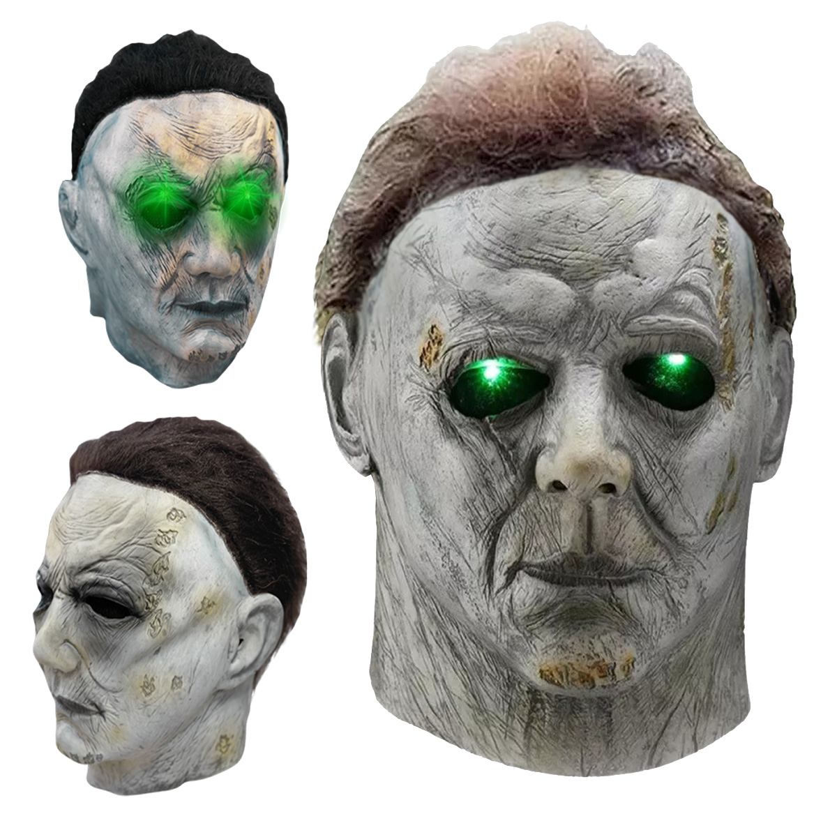 Mascara de Michael Myers Halloween Disfraz Látex Luz LED
