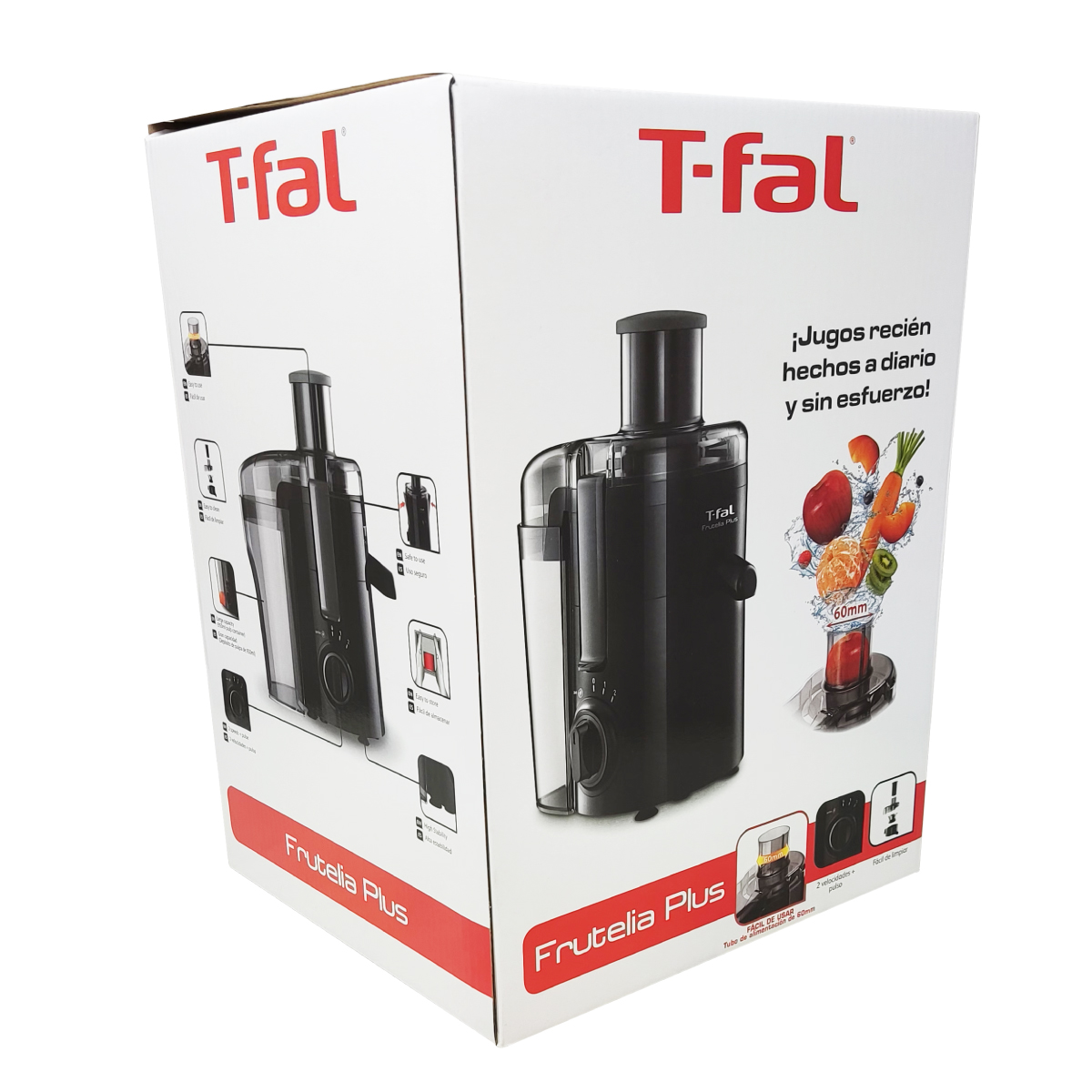 Extractor De Jugos Frutelia Plus Negro T-fal Ze3708mx