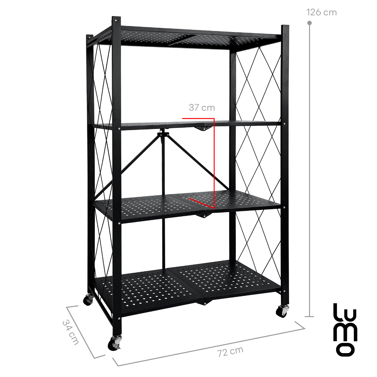 Estante Rack Organizador 4 Niveles Plagable Metalico.