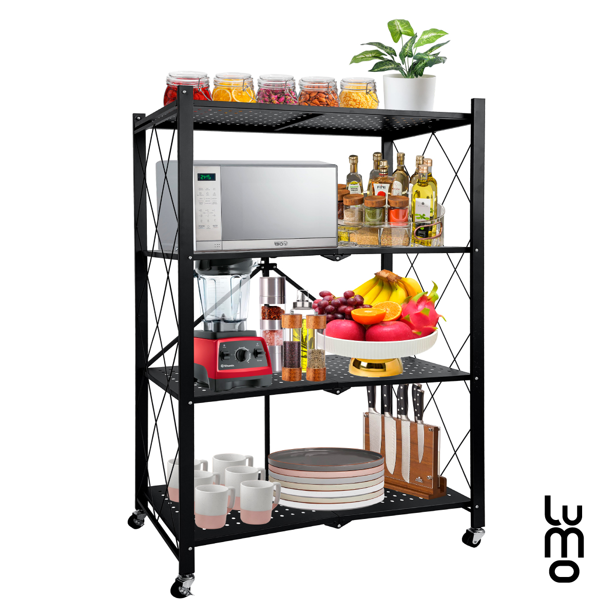 Estante Rack Organizador 4 Niveles Plagable Metalico.