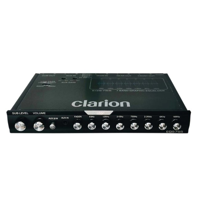 Ecualizador Clarion EQS755 7 bandas/6 canales de salida/Filtro de paso bajo/Iluminación azul 