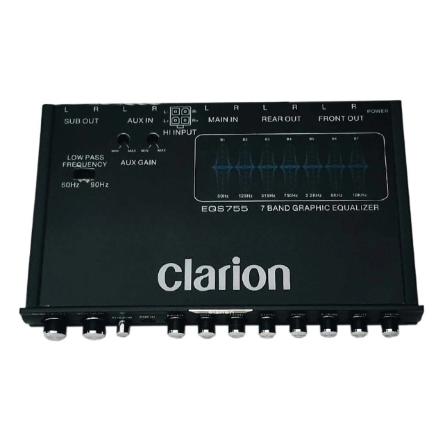 Ecualizador Clarion EQS755 7 bandas/6 canales de salida/Filtro de paso bajo/Iluminación azul 