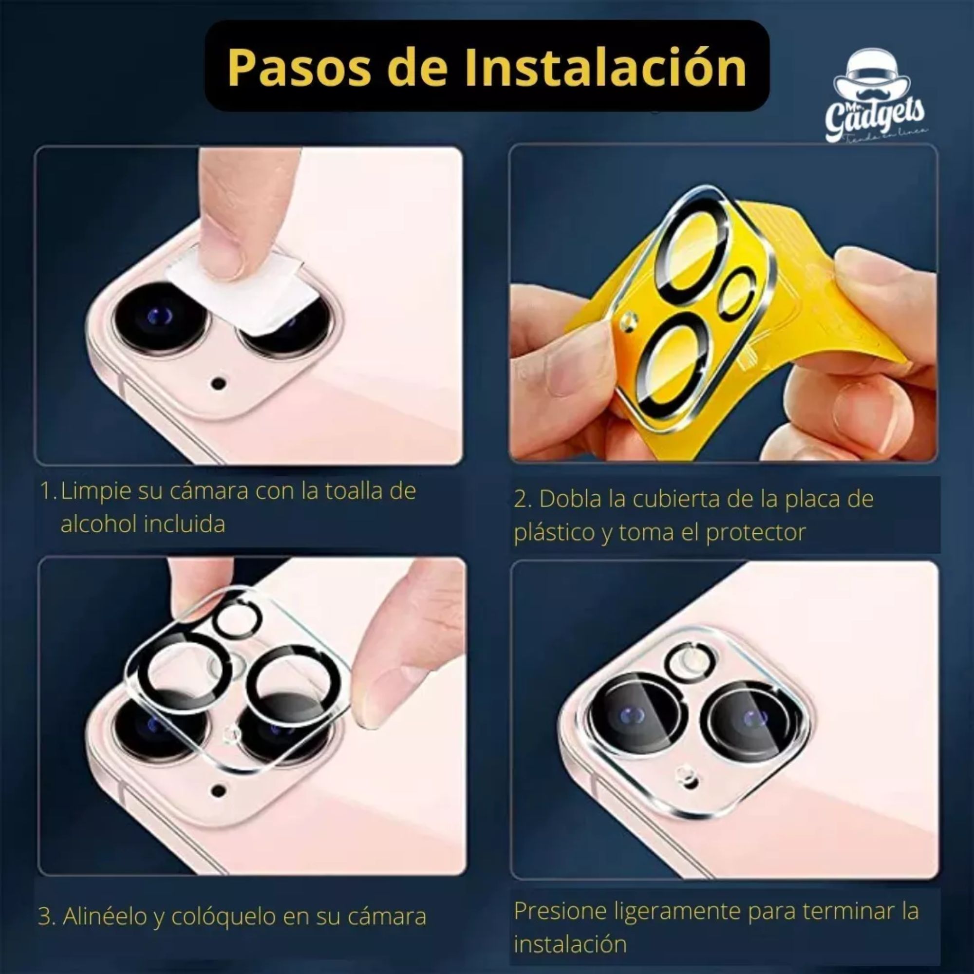 2 Micas Protectoras Lente Cámara Para iPhone 16/16 Plus Cristal