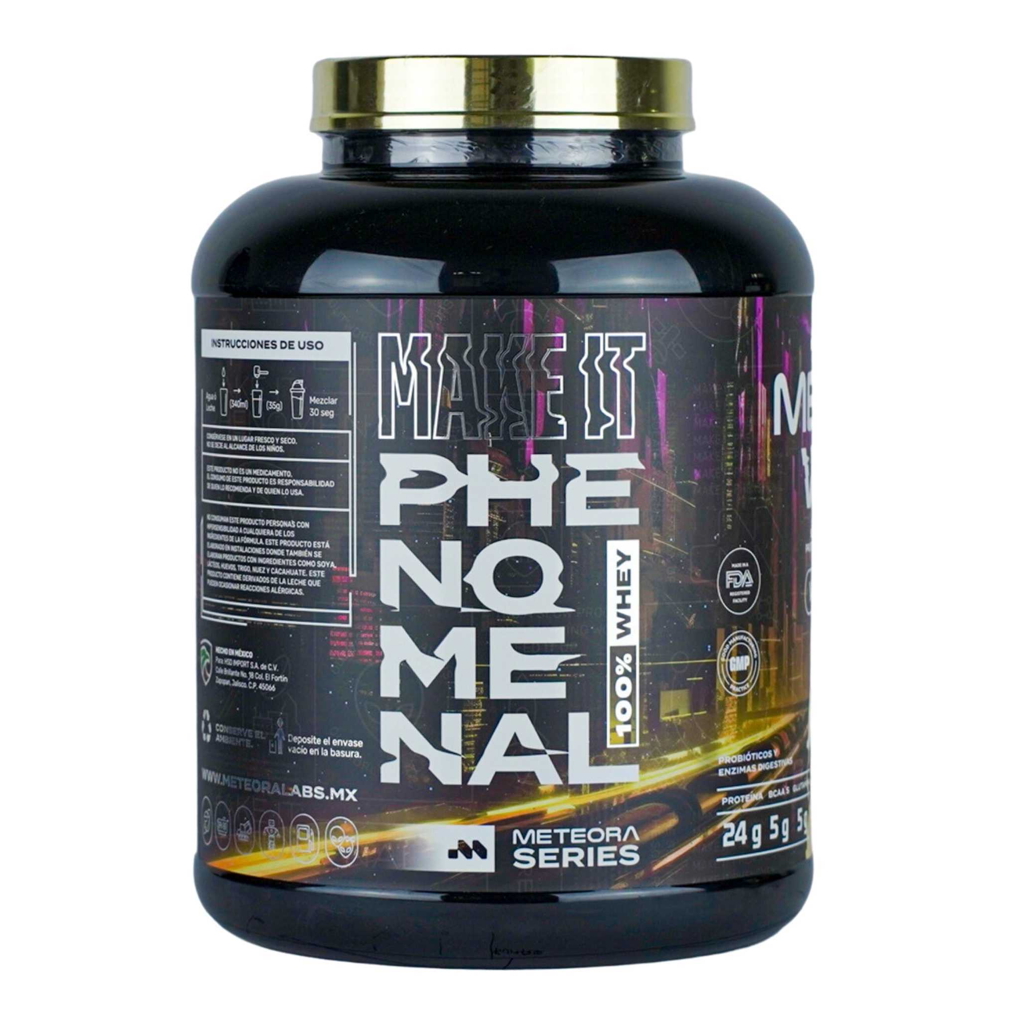 METEORA LABS | 100% Whey protein | Proteína hidrolizada de suero de leche con 24 gr | Baja en carbohidratos | Sin azúcares añadidos | BCAA | Con probióticos y enzimas digestivas | Proteína whey sabor Vainilla | 65 Servicios | 2.27 kg