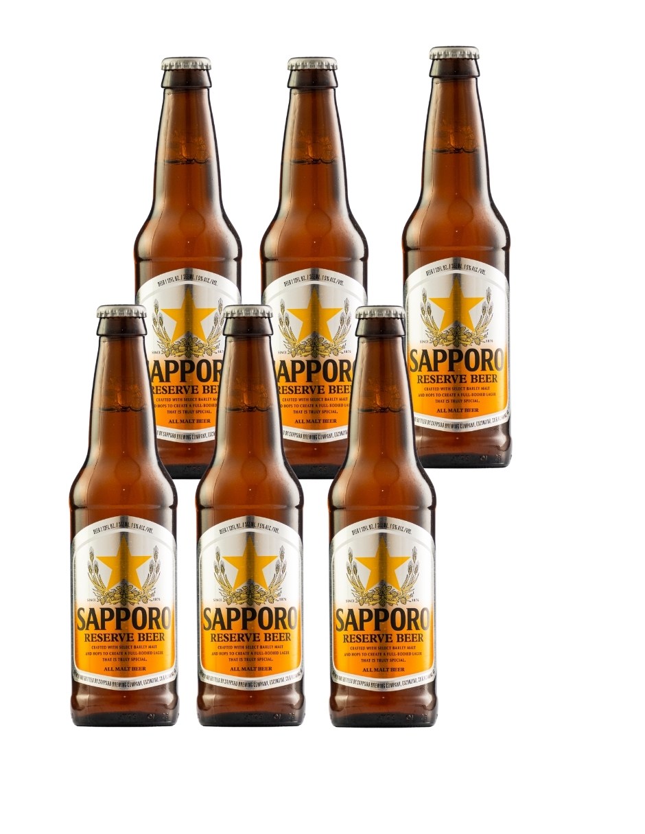 Six Pack Cerveza Sapporo Reserve 355 Ml