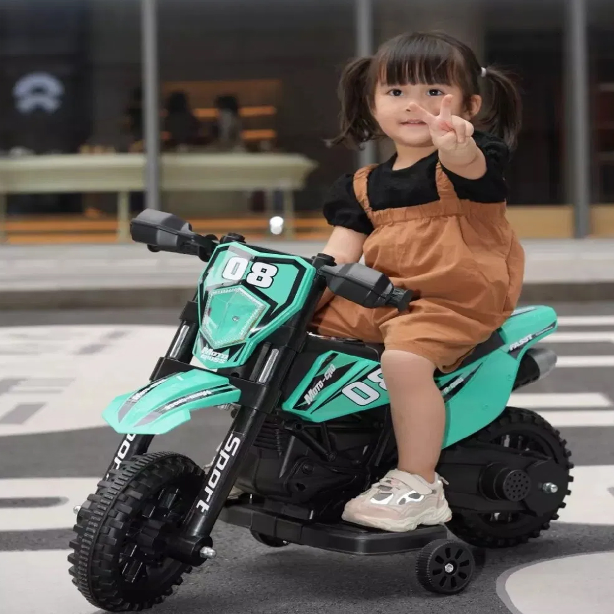 Montable Electrico Para Niños Mini Moto Control Remoto 1288 C-Lee Verde
