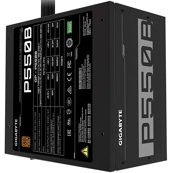 Fuente De Poder Gigabyte 550W P550B 80 Bronce GP-P550B