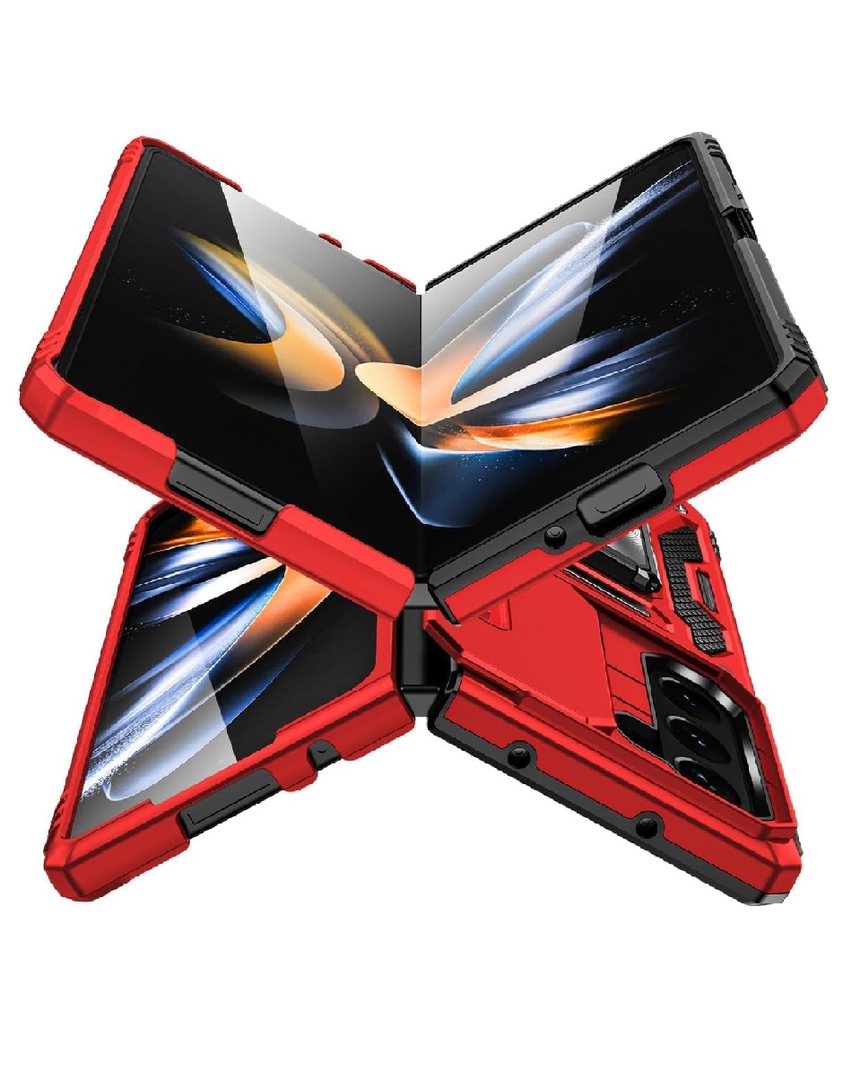 Funda De Uso Rudo Compatible Con Samsung Z Fold 6 Rojo